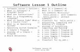 Software Lesson 1 Outline