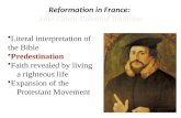 Reformation in France:  John Calvin-Calvinist Tradition