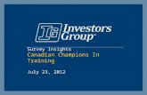 Survey Insights Canadian Champions In Training July 23, 2012
