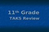 11 th  Grade  TAKS Review