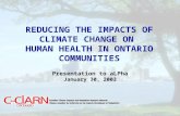 REDUCING THE IMPACTS OF CLIMATE CHANGE ON  HUMAN HEALTH IN ONTARIO COMMUNITIES