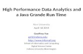High Performance Data  Analytics and a Java Grande Run Time