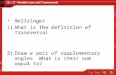 Bellringer What is the definition of Transversal