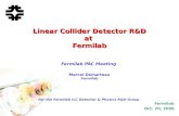 Linear Collider Detector R&D at  Fermilab