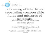 Modelling  of interfaces separating compressible fluids and mixtures of materials