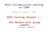 MICE Collaboration meeting at CERN March 28 – April 1, 2004