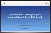 Survey of Industries Regarding the Implementation of Senior High School