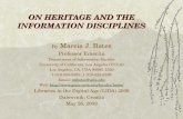 ON HERITAGE AND THE INFORMATION DISCIPLINES