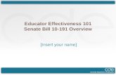 Educator Effectiveness 101 Senate Bill 10-191 Overview [Insert your name]