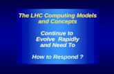 The LHC Computing  Models and Concepts Continue to  Evolve   Rapidly and Need To How to Respond ?