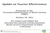 Update on Teacher Effectiveness Presented to the  Personnel Administrators of North Carolina