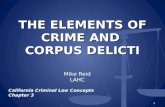 THE ELEMENTS OF CRIME AND  CORPUS DELICTI