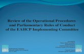 Review of the Operational Procedures  and Parliamentary Rules of Conduct