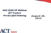 NAU GEAR UP Webinar ACT Explore Pre-ID Label Ordering