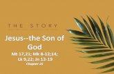 Jesus--the Son of God Mt 17,21; Mk 8-12;14;  Lk 9,22; Jn 13-19 Chapter 25