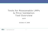 Tests for Reasonable LMPs  & Price Validation  Tool Overview