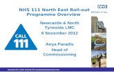NHS 111 North East Roll-out Programme Overview