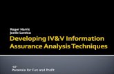 Developing IV&V Information Assurance Analysis Techniques