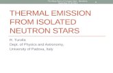 Thermal Emission from Isolated Neutron Stars