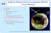 Radio & Plasma Wave Investigation (RPWI)  Team Meeting