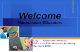Welcome Mathematics Educators