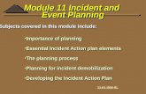 Module 11 Incident and  Event Planning