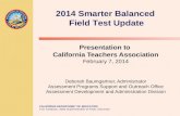 2014 Smarter Balanced  Field Test Update