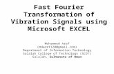 Fast Fourier Transformation of Vibration Signals using Microsoft EXCEL