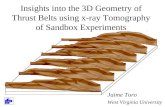 Insights into the 3D Geometry of Thrust Belts using x-ray Tomography of Sandbox Experiments