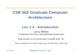 CSE 502 Graduate Computer Architecture  Lec 1-2 - Introduction