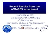 Recent Results from the ANTARES experiment