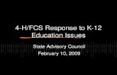4-H/FCS Response to K-12 Education Issues