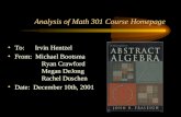 Analysis of Math 301 Course Homepage