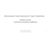 Elementary Text Analysis & Topic Modeling
