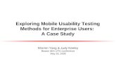 Exploring Mobile Usability Testing Methods for Enterprise Users:  A Case Study