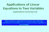 Applications of Linear  Equations in Two Variables