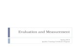 Evaluation and Measurement