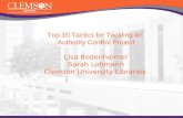 Top 10 Tactics for Tackling an  Authority Control Project Lisa Bodenheimer Sarah Lohmann