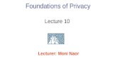 Foundations of Privacy Lecture 10