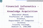 Financial Informatics –VII: Knowledge Acquisition