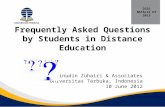 Frequently Asked Questions by Students in  Distance  Education