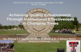 Achieving Quality Enhancement  Through Institutional Effectiveness in Changing Times
