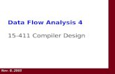Data Flow Analysis 4 15-411 Compiler Design