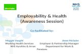 Employability & Health (Awareness Session) Co-facilitated by: Maggie Vooght Anne McGuire
