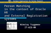 Person Matching  in the context of Oracle HR  and External Registration Systems