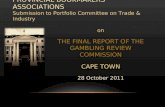 PROVINCIAL BOOKMAKERS’ ASSOCIATIONS Submission to Portfolio  C ommittee on Trade & Industry