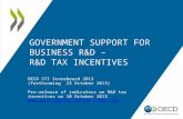 Government support  fOR business  R&D –  R&D tax incentives