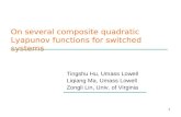 On several composite quadratic Lyapunov functions for switched systems