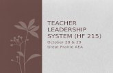 Teacher Leadership System (HF 215)