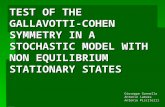TEST OF THE GALLAVOTTI-COHEN SYMMETRY IN A STOCHASTIC MODEL WITH NON EQUILIBRIUM STATIONARY STATES